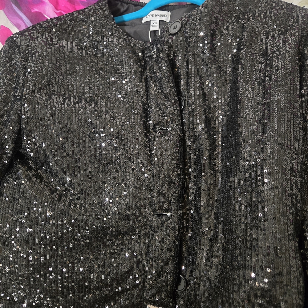 Steve Madden Quilted Black Jacket